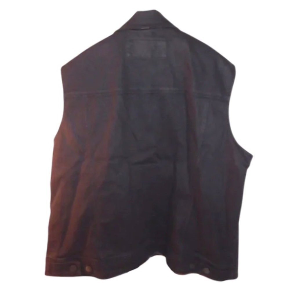 Harley-Davidson Men’s Black Denim Riding Vest – 2XL Slim - Picture 2 of 4